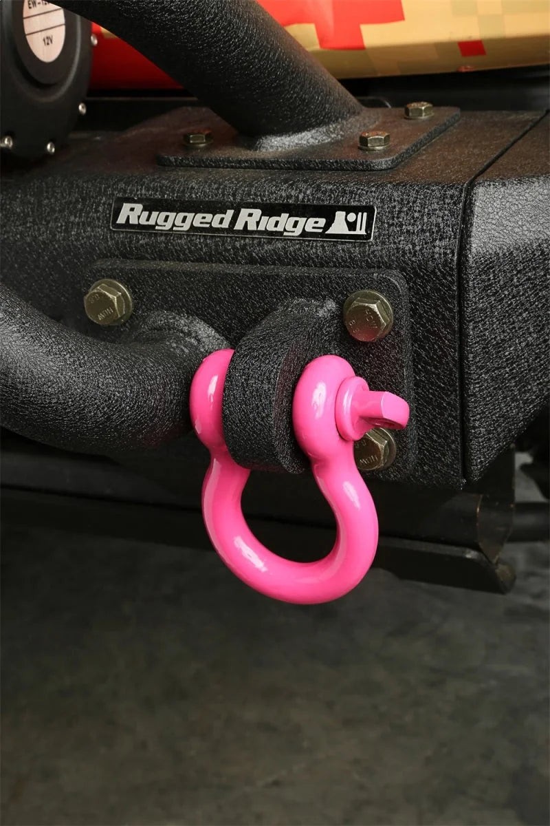 Rugged Ridge Pink 3/4in D-Ring Shackles - Back View