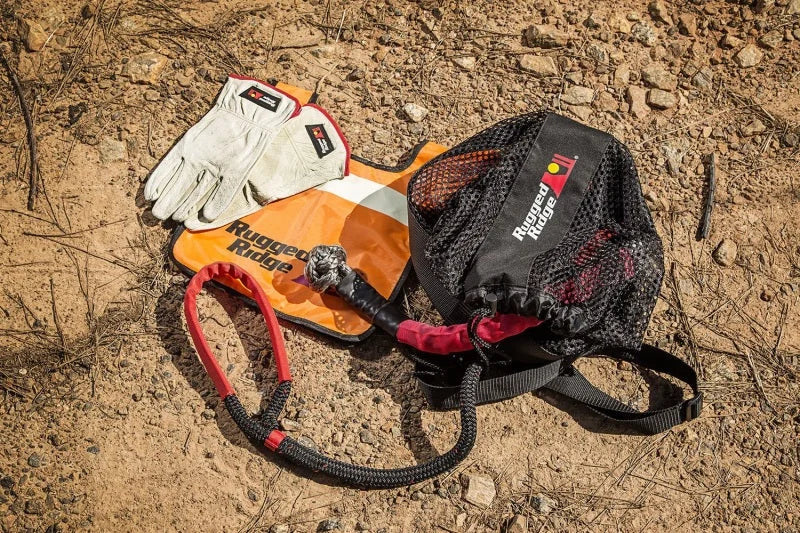 Rugged Ridge Premium Recovery Kit with Mesh Bag - Side View