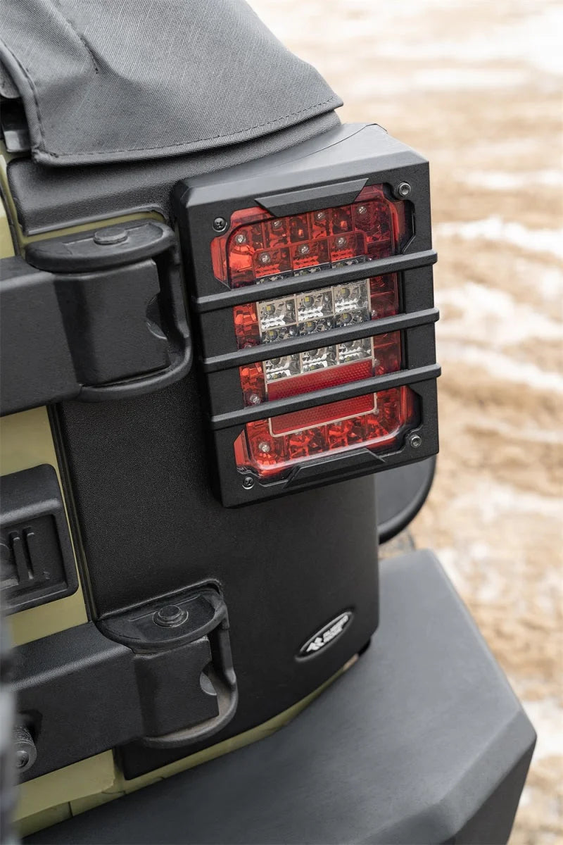 Rugged Ridge Rear Corner Kit Body Armor 4-Door 07-18 Jeep Wrangler JKU - Back View