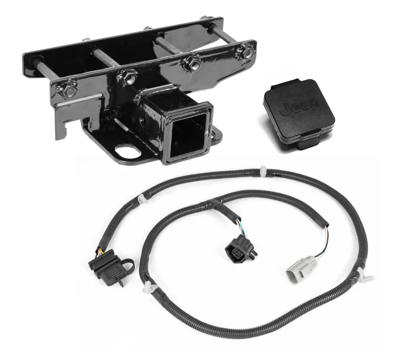 Rugged Ridge Receiver Hitch Kit Jeep Logo 07-18 Jeep Wrangler - Main Product View