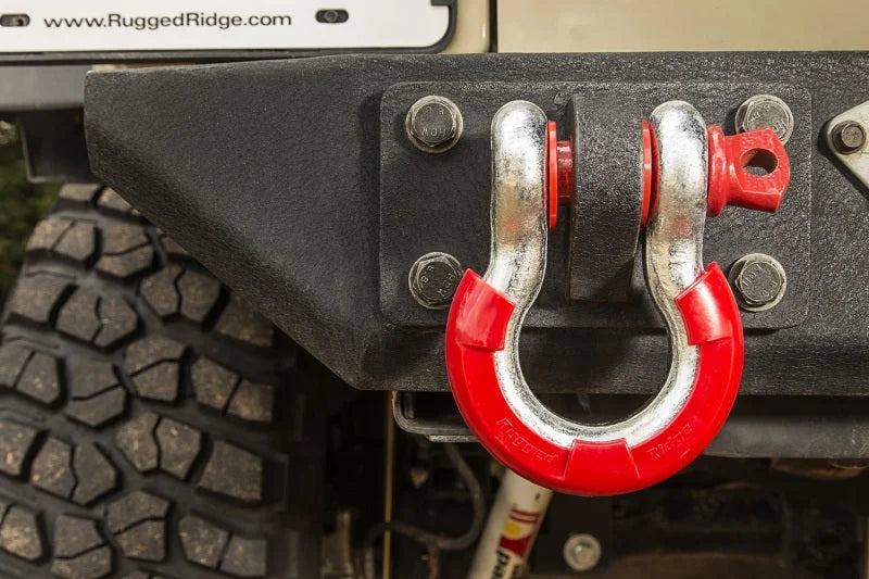 Rugged Ridge Red 3/4in D-Ring Isolator Kit - Side View