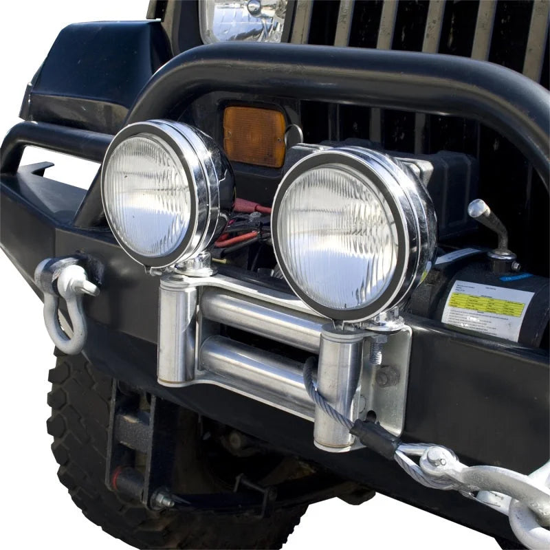 Rugged Ridge Roller Fairlead w/ Off-road Light Mounts - Main Product View