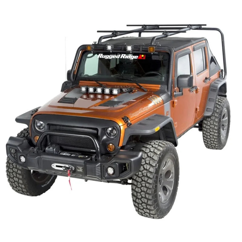 Rugged Ridge Round 56.5in Sherpa Roof Rack Crossbars - Detail View