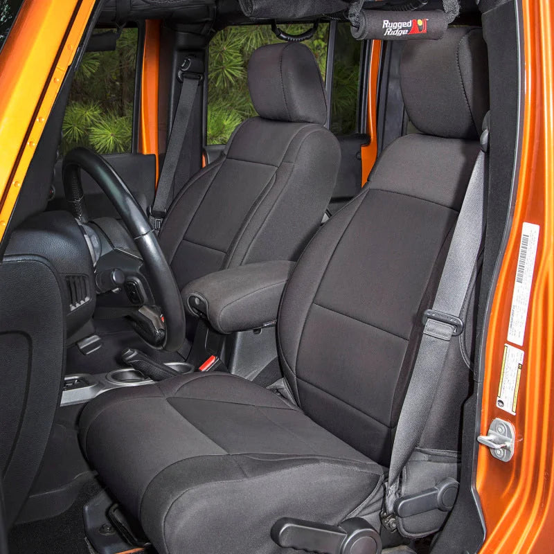 Rugged Ridge Seat Cover Kit Black 11-18 Jeep Wrangler JK 2dr - Main Product View