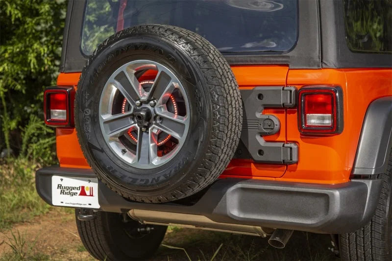 Rugged Ridge Spartacus HD Tire Carrier Hinge Casting 18-20 Jeep Wrangler JL - Side View