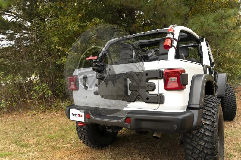 Rugged Ridge Spartacus HD Tire Carrier Wheel Mount 18-20 Jeep Wrangler JL - Back View