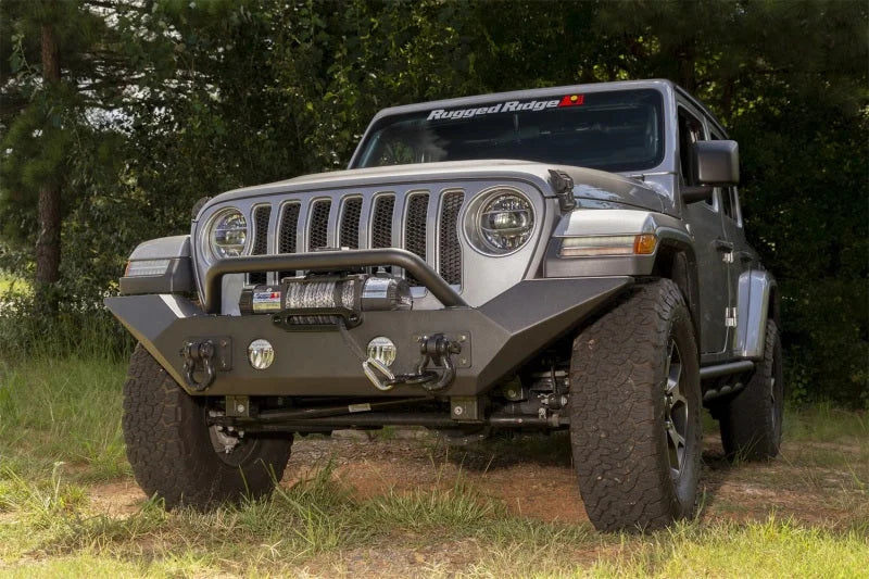 Rugged Ridge Spartan Front Bumper HCE W/Overrider 18-20 Jeep Wrangler JL/JT - Side View