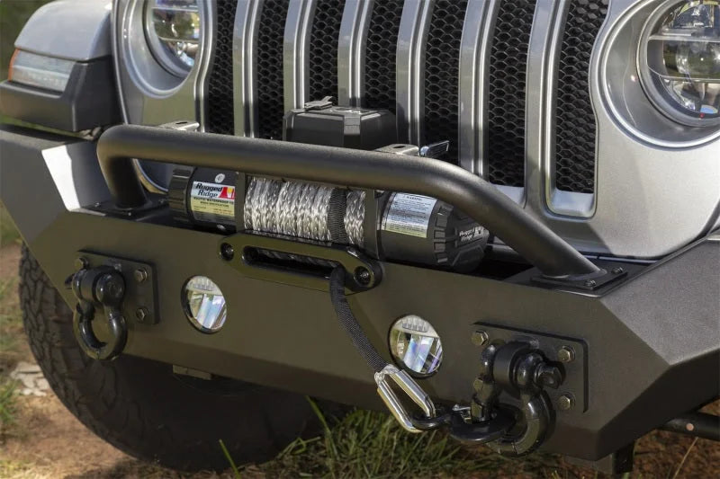Rugged Ridge Spartan Front Bumper HCE W/Overrider 18-20 Jeep Wrangler JL/JT - Installation View