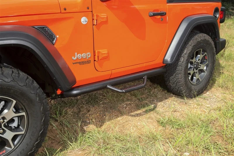 Rugged Ridge Spartan Nerf Bar Textured Black 18-20 Jeep Wrangler JL 2 Door - Back View