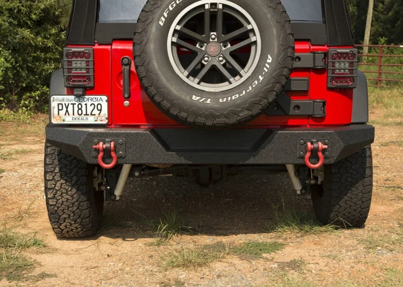 Rugged Ridge Spartan Rear Bumper Full Width 07-18 Jeep Wrangler JK - Installation View