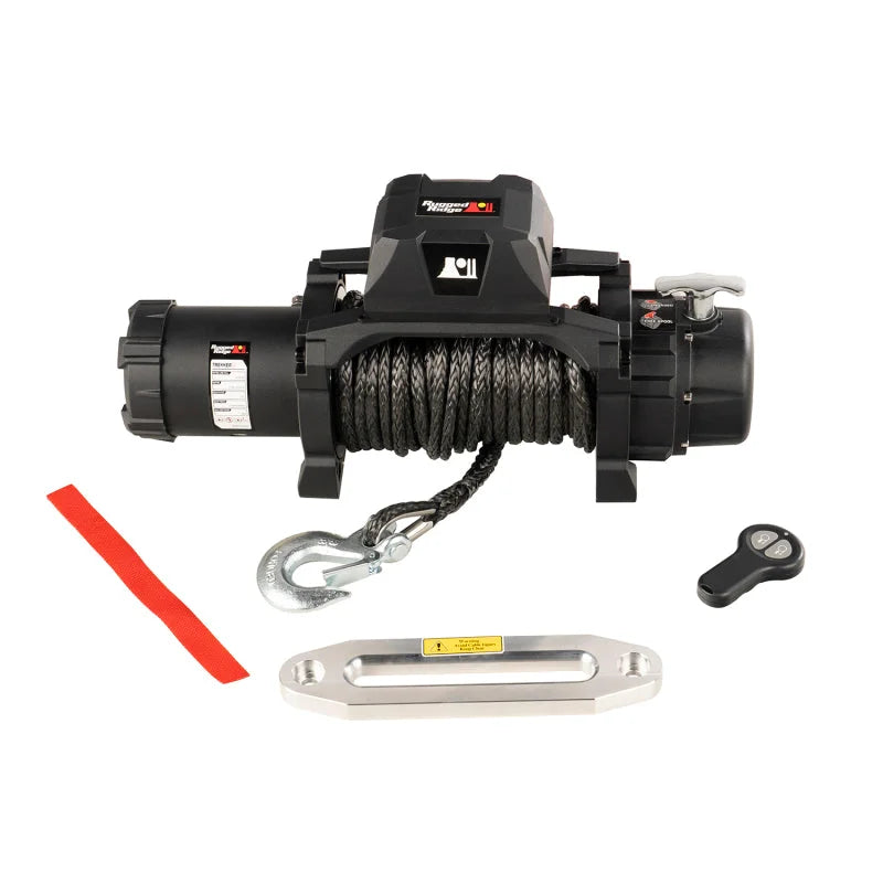 Rugged Ridge Trekker S10 Winch 10000lb Rope Wireless - Side View