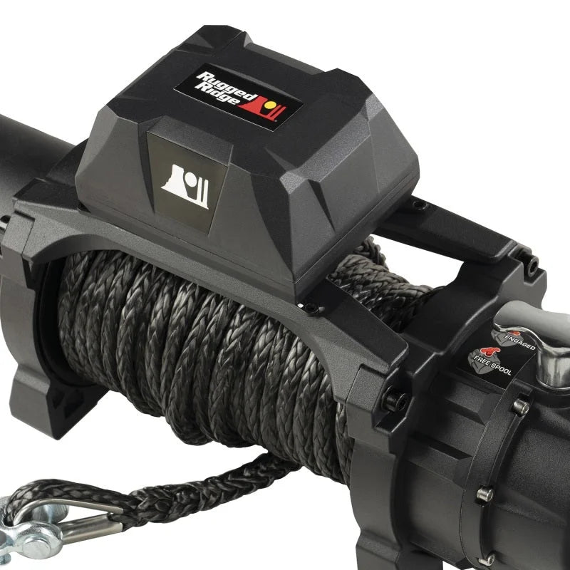 Rugged Ridge Trekker S10 Winch 10000lb Rope Wireless - Installation View