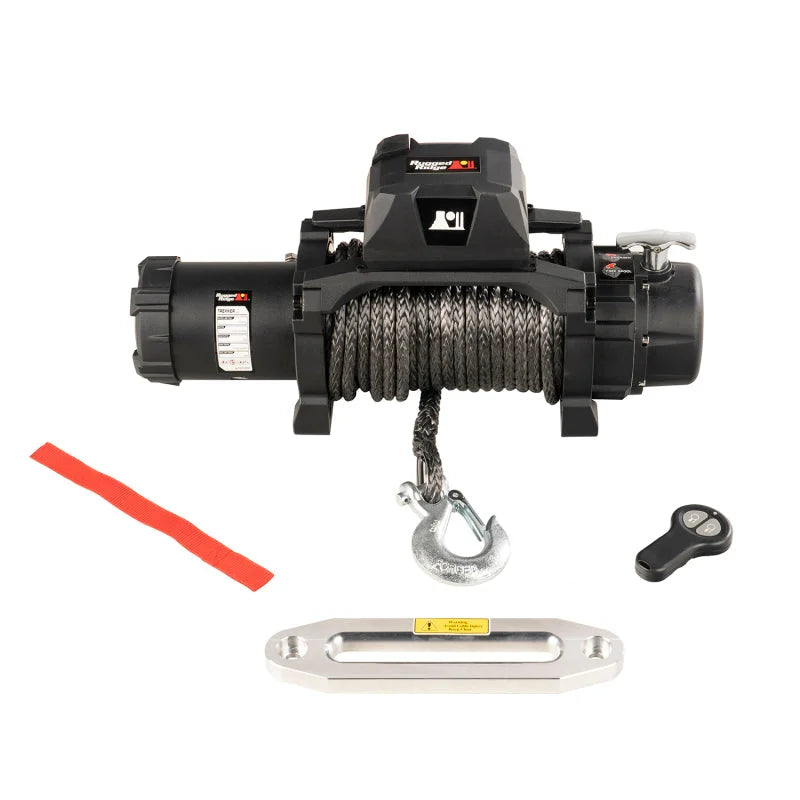 Rugged Ridge Trekker S12.5 Winch 12500lb Rope Wireless - Side View