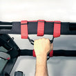 Load image into Gallery viewer, Rugged Ridge Ultimate Grab Handles Red 55-20 CJ/Jeep Wrangler /JT - Back View