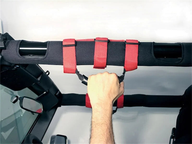 Rugged Ridge Ultimate Grab Handles Red 55-20 CJ/Jeep Wrangler /JT - Back View