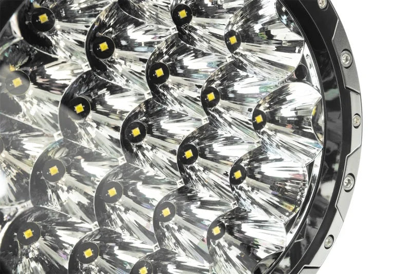 Rugged Ridge Universal 7in. Round LED Driving Light - Pair - Side View