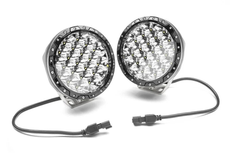 Rugged Ridge Universal 7in. Round LED Driving Light - Pair - Back View