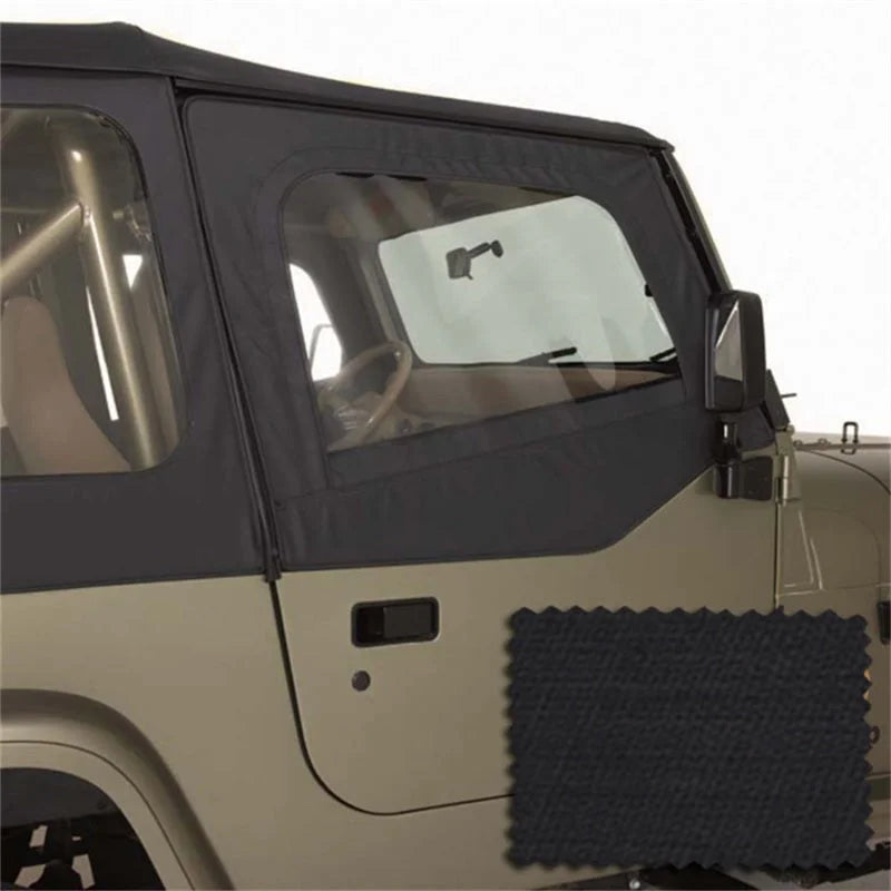 Rugged Ridge Upper Soft Door Kit Black Diamond 88-95 Jeep Wrangler YJ - Main Product View