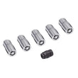 Load image into Gallery viewer, Rugged Ridge Wheel Lock Nut Set 5 Nuts w/Key Chrome M14-1.5 - Side View