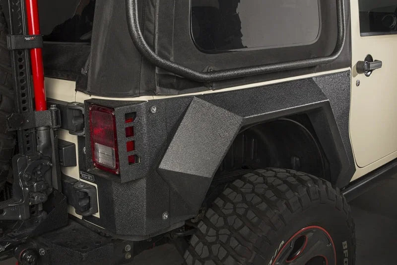 Rugged Ridge XHD Rear Armor Fenders Pair 2 Dr 07-18 Jeep Wrangler JK - Back View