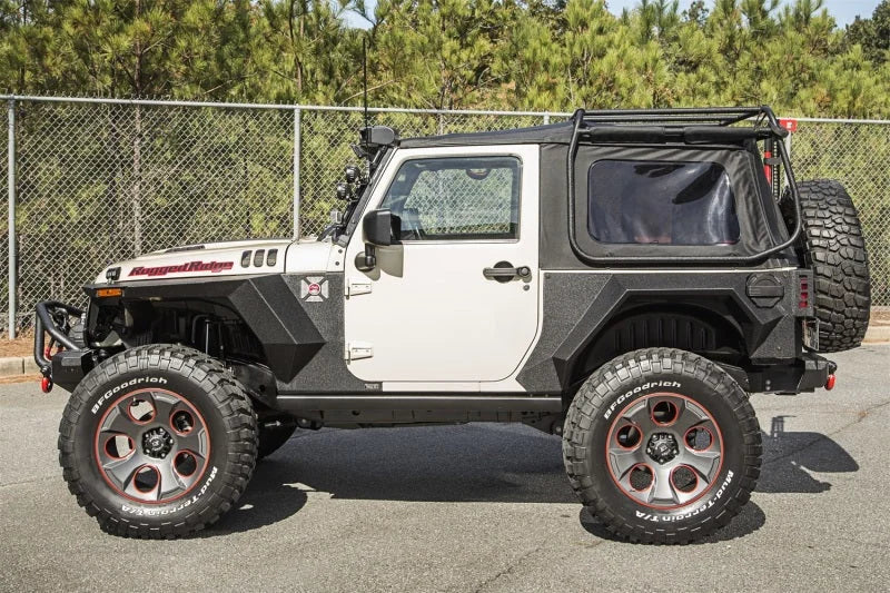 Rugged Ridge XHD Rear Armor Fenders Pair 2 Dr 07-18 Jeep Wrangler JK - Installation View
