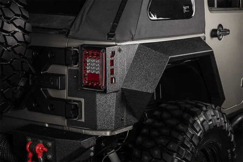 Rugged Ridge XHD Rear Armor Fenders Pair 4 Dr 07-18 Jeep Wrangler JKU - Side View