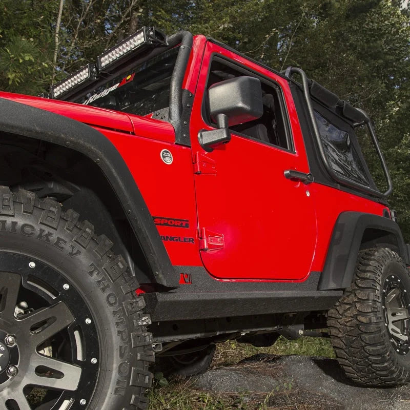 Rugged Ridge XHD Rock Sliders 07-18 Jeep Wrangler JK 2 Door - Side View