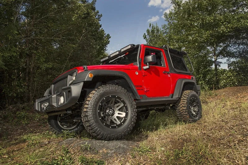 Rugged Ridge XHD Rock Sliders 07-18 Jeep Wrangler JK 2 Door - Back View