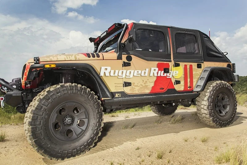 Rugged Ridge XHD Rock Sliders 07-18 Jeep Wrangler JK 4 Door - Side View
