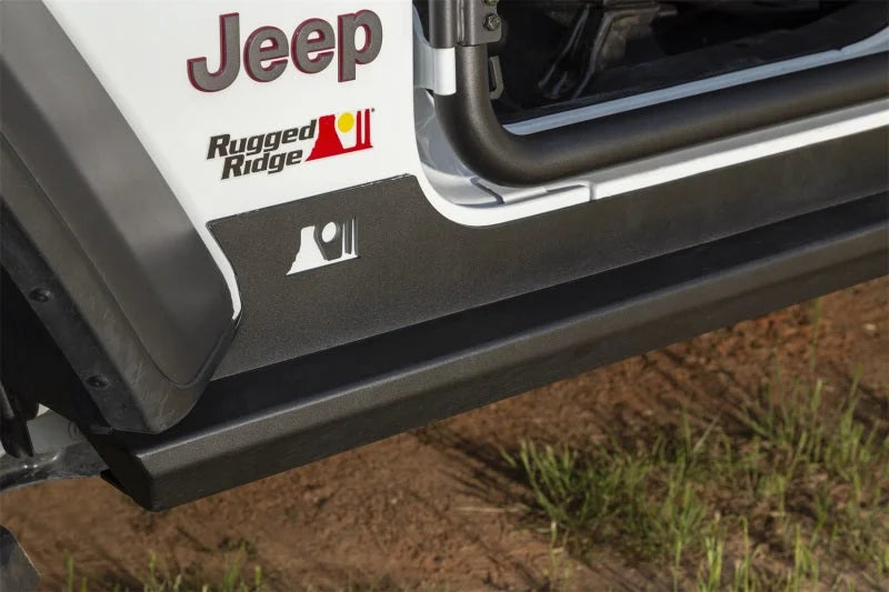 Rugged Ridge XHD Rock Sliders 18-20 Jeep Wrangler JL 4 Door - Side View