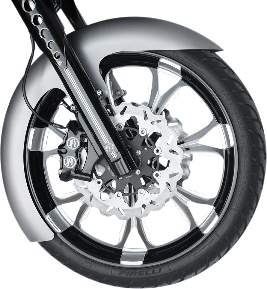 Russ Wernimont Designs Custom Dresser Front Fender for 19" Wheel - Steel - LS-3 Style - 6" W x 41.25" L RWD-50177 - Side View