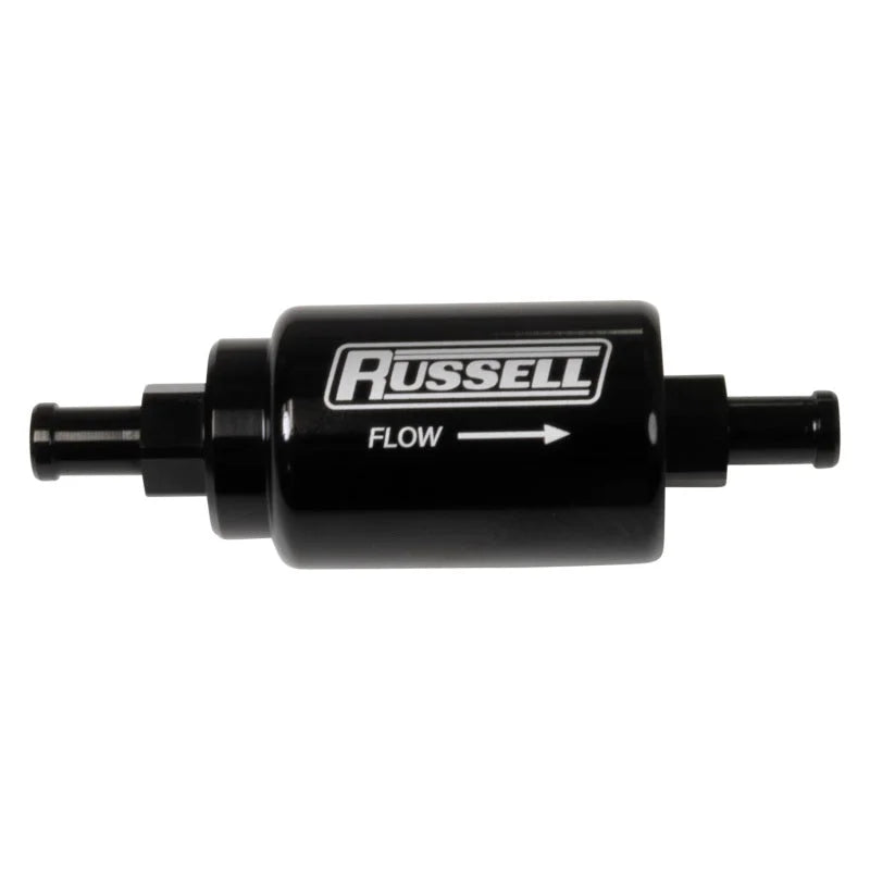 Russell 5/16 Male To 5/16 Male Barbed Fuel Check Valve - Black Anodized - Side View