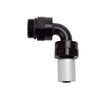 Load image into Gallery viewer, Russell Hose End Crimp On 10 Sae Port Male To -8 Hose 90 Deg Swivel Blk Anodized - Side View