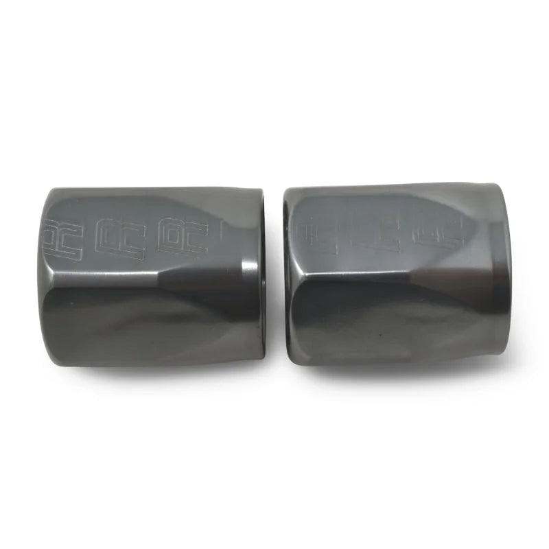 Russell Hose End Socket -10 AN Polished & Gray Anodized (2 Pack) - Back View
