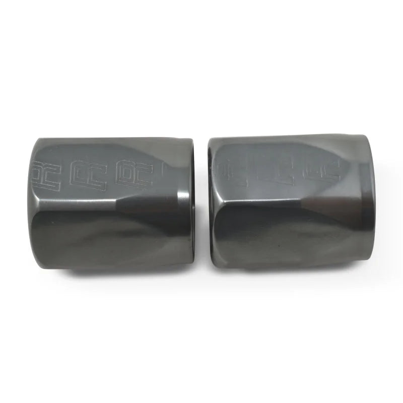 Russell Hose End Socket -6 AN Polished & Gray Anodized (2 PACK) - Back View