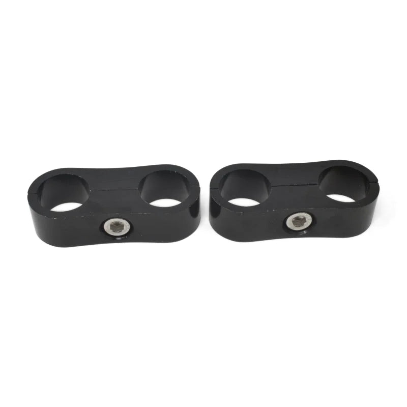 Russell Hose Separator for -8 Braided Hose - Black Anodized (2 Pack) - Installation View