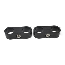 Load image into Gallery viewer, Russell Hose Separator for -8 Braided Hose - Black Anodized (2 Pack) - Installation View