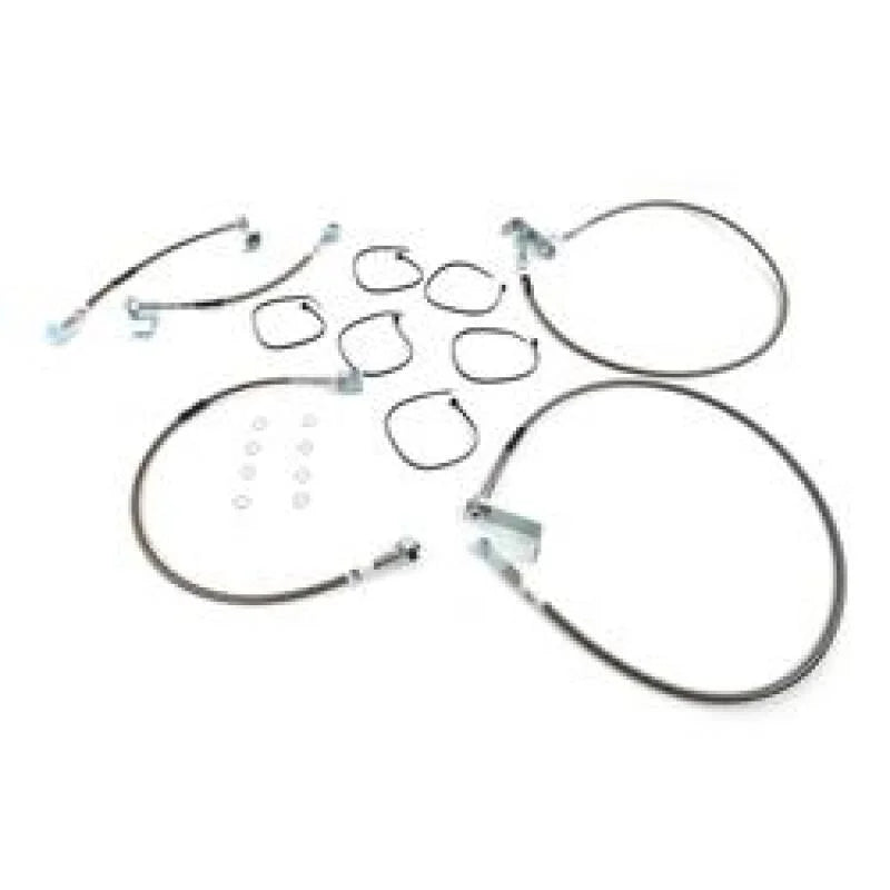 Russell Performance 05-06 Ford F-250/350 Super Duty 4WD with 6in Lift Brake Line Kit - Side View