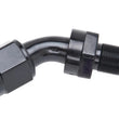 Load image into Gallery viewer, Russell Performance -10 AN 45 Degree Hose End Without Socket - Black - Side View