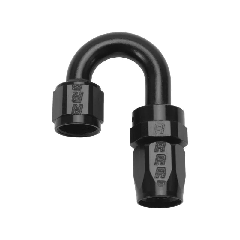 Russell Performance -10 AN Black 180 Degree Full Flow Swivel Hose End - Side View