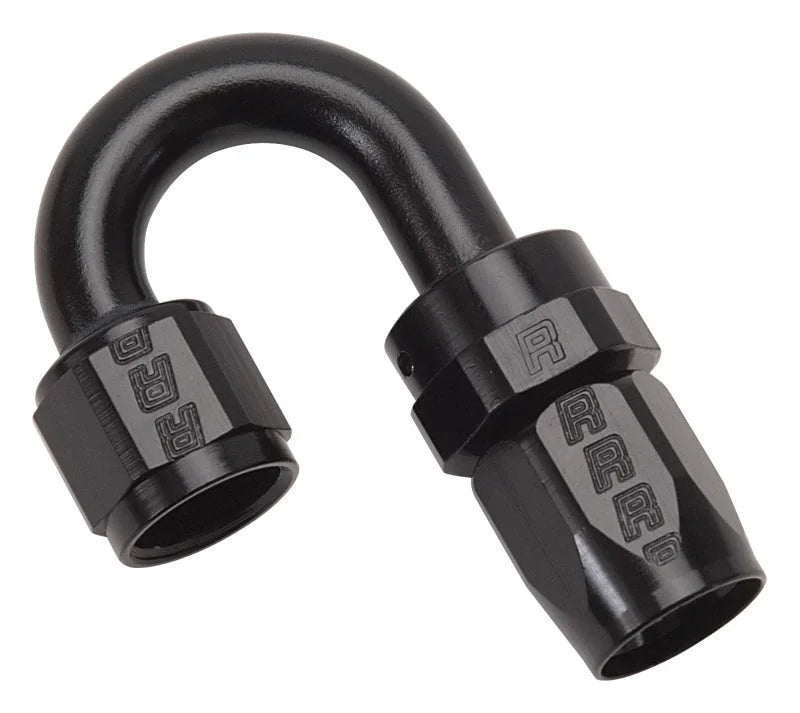 Russell Performance -10 AN Black 180 Degree Full Flow Swivel Hose End - Back View