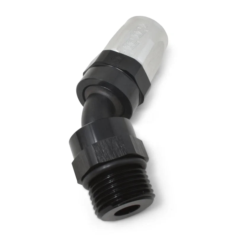Russell Performance -10 AN Black Male SAE Port to -8 Hose 90 Degree (-10 Port 7/8in-14 Thread) - Additional View 7