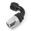 Load image into Gallery viewer, Russell Performance -10 AN Black/Silver 120 Degree Tight Radius Full Flow Swivel Hose End - Additional View 6