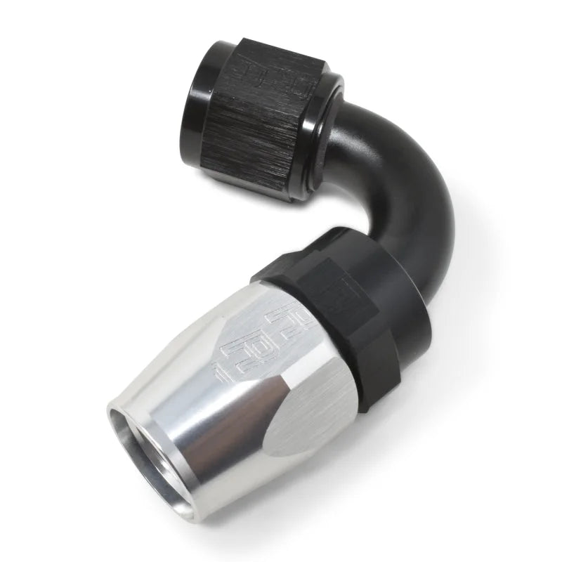 Russell Performance -10 AN Black/Silver 120 Degree Tight Radius Full Flow Swivel Hose End - Additional View 6