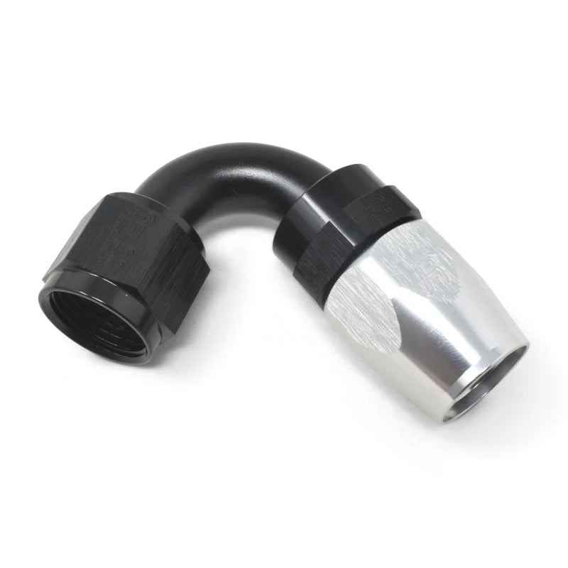Russell Performance -10 AN Black/Silver 120 Degree Tight Radius Full Flow Swivel Hose End - Additional View 7