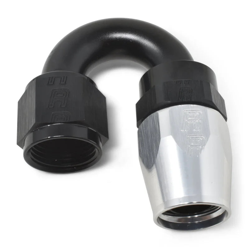 Russell Performance -10 AN Black/Silver 180 Degree Tight Radius Full Flow Swivel Hose End - Additional View 8