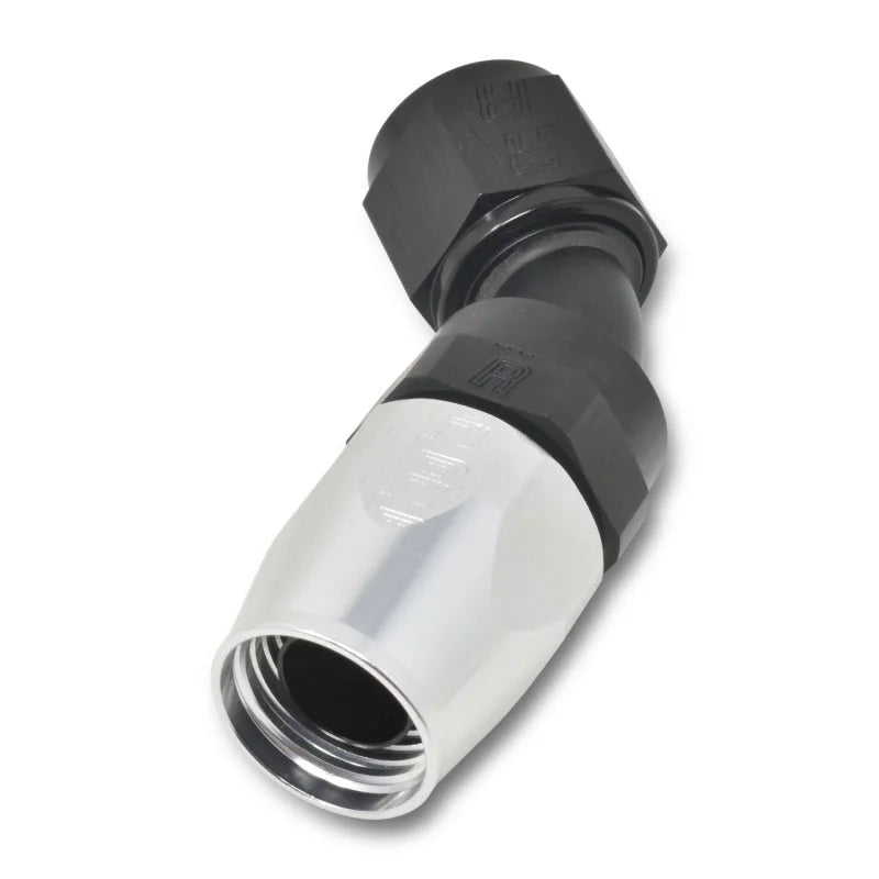 Russell Performance -10 AN Black/Silver 45 Degree Full Flow Hose End - Additional View 6