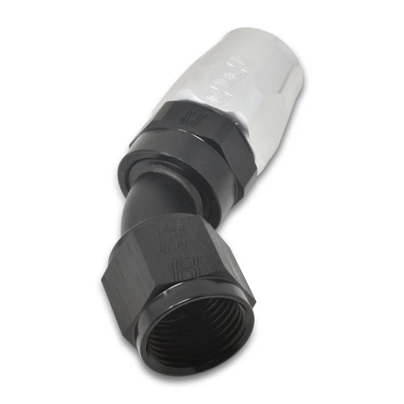Russell Performance -10 AN Black/Silver 45 Degree Full Flow Hose End - Additional View 9