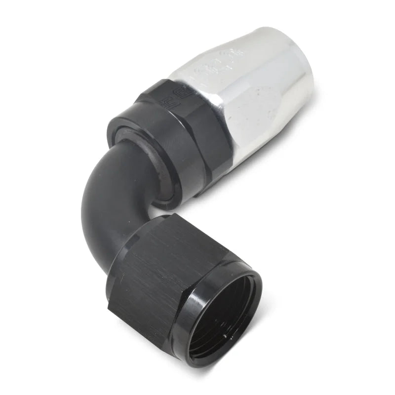 Russell Performance -10 AN Black/Silver 90 Degree Full Flow Hose End - Installation View