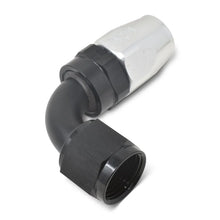 Load image into Gallery viewer, Russell Performance -10 AN Black/Silver 90 Degree Full Flow Hose End - Installation View